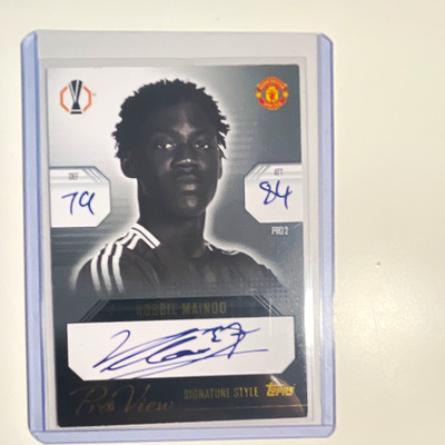 Topps Match Attax Signature Style Kobbie Mainoo Man United Autogramm