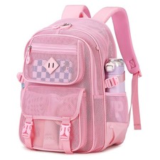 Mesh Backpack 17 Inch Heavy Duty See Through Net Bookbag Pink School Gym Bag