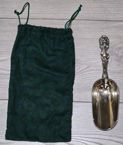 Wallace Sterling Silver 925 Lion Ice Scoop /w Bag 8.5" *Rare* Stamp On Handle