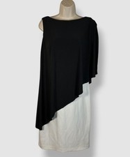 Lauren Ralph Lauren Women's Black Sleeveless Asymmetric-Cape Dress Size 4