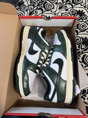 Nike Dunk Low Men's Leather Colorblock Low-Top Lace-Up Sneakers Green/White