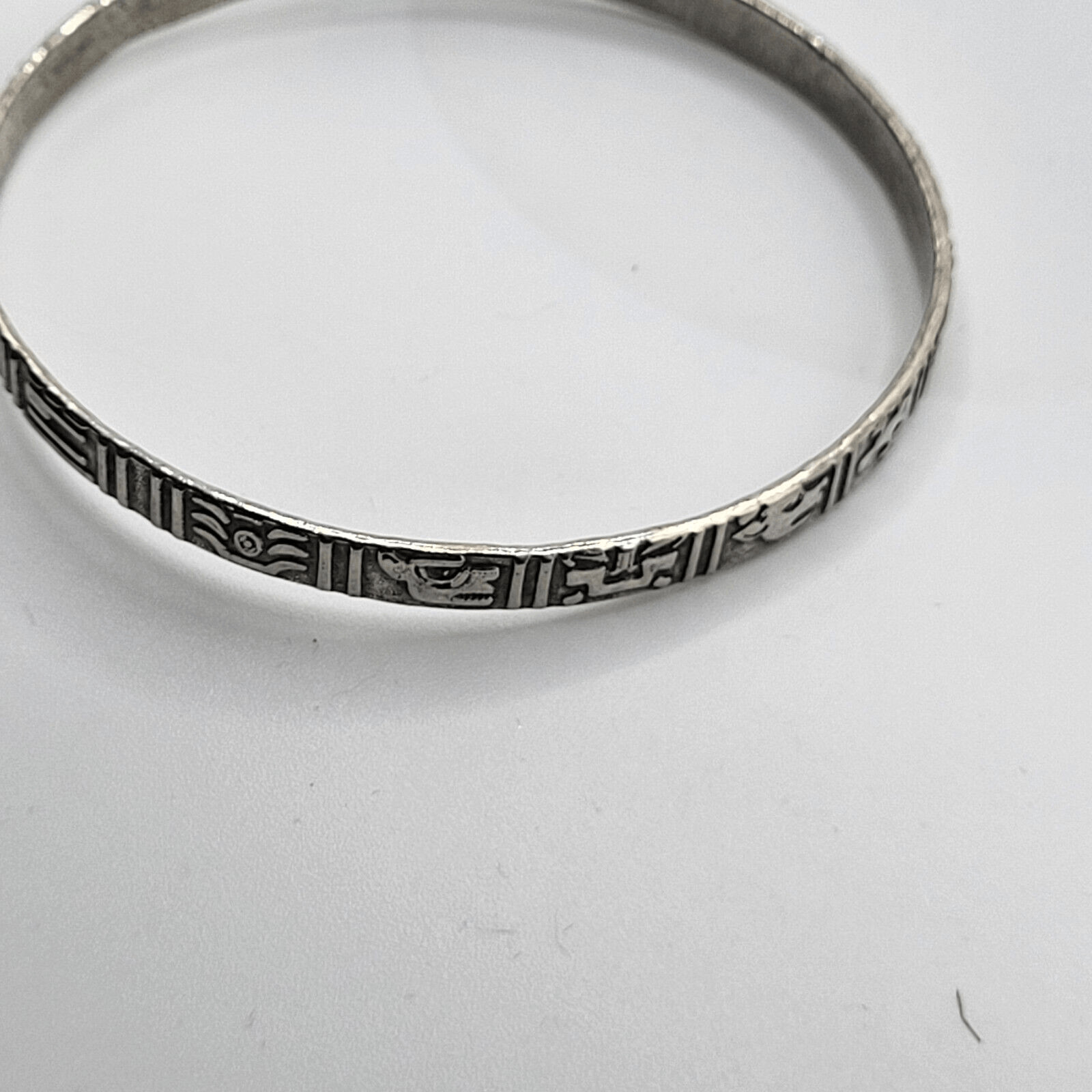 Aztec Pattern Stainless Steel Bangle Bracelet 8.7… - image 4