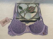NWT SAVAGE X FENTY LILAC DEMI CUP SCALLOPED PADDED BRA IN SIZE 34B