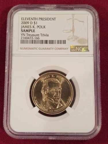 2009-D James K. Polk Eleventh President Dollar NGC Sample - YN Treasure Trivia