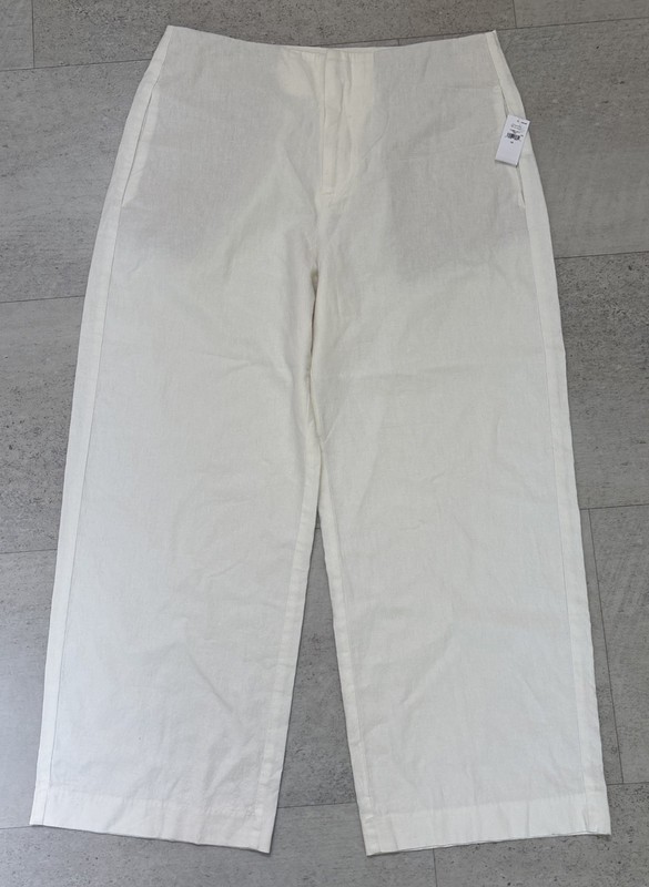 GAP  Ivory Wide‑Leg Linen‑Blend Pants – Size 12~ NWT