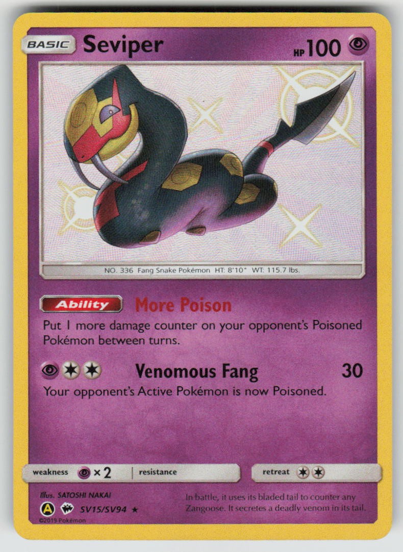 Seviper Holo SV15/SV94 Shiny Rare Hidden Fates Shiny Vault Pokemon NM