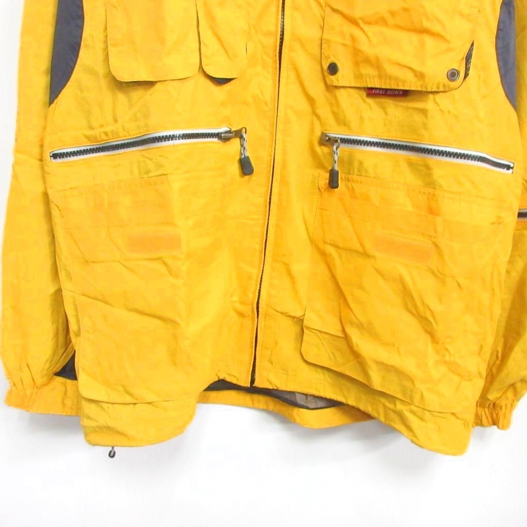 First Down Ripstop Nylon Jacket Blouson Yellow LL… - image 6
