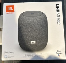 JBL - Link Music Smart Wi-Fi and Bluetooth Speaker with Google Assistant - Gray