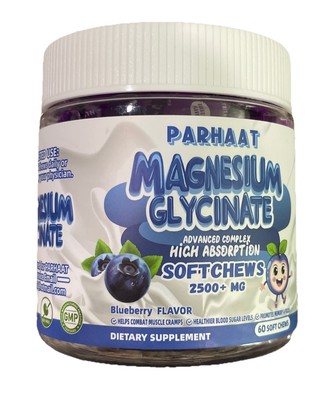 Magnesium Glycinate Soft Chews, Advanced Complex  60ct, High Absorption 2500 Mg