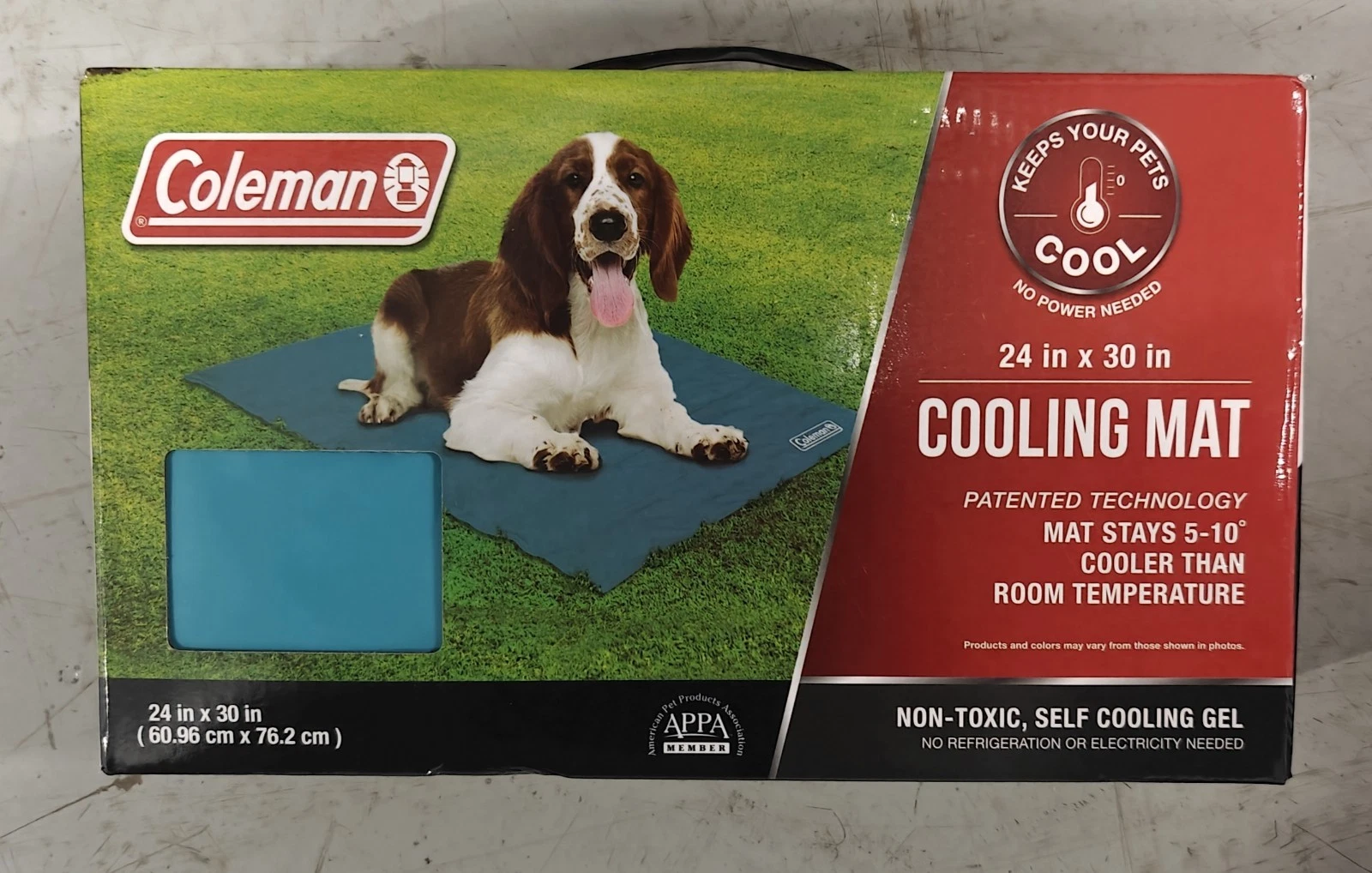 Cool Pet Dog Cooling Mat 24"x30” Non Toxic Self Cooling Gel Blue