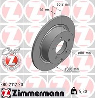 2X Zimmermann Bremsscheibe Coat Z 380.2112.20 FüR Peugeot Mitsubishi ASX C4 4008