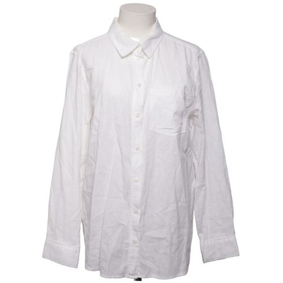 H&M, Hemd, Größe: M, Weiß, Baumwolle/Leinen, Einfarbig, Damen #RJs