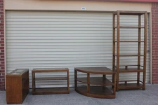 Drexel Heritage bookcase, 2 side tables, 1 corner table