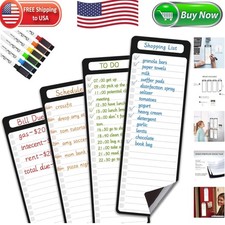 Multifunctional 4x12 Magnetic Whiteboard with 6 Fine Point Markers Included