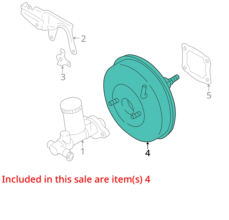 Power Brake Booster Without ABS Fits 94-97 99-00 MAZDA MX-5 MIATA 648549 - Image 3 of 4