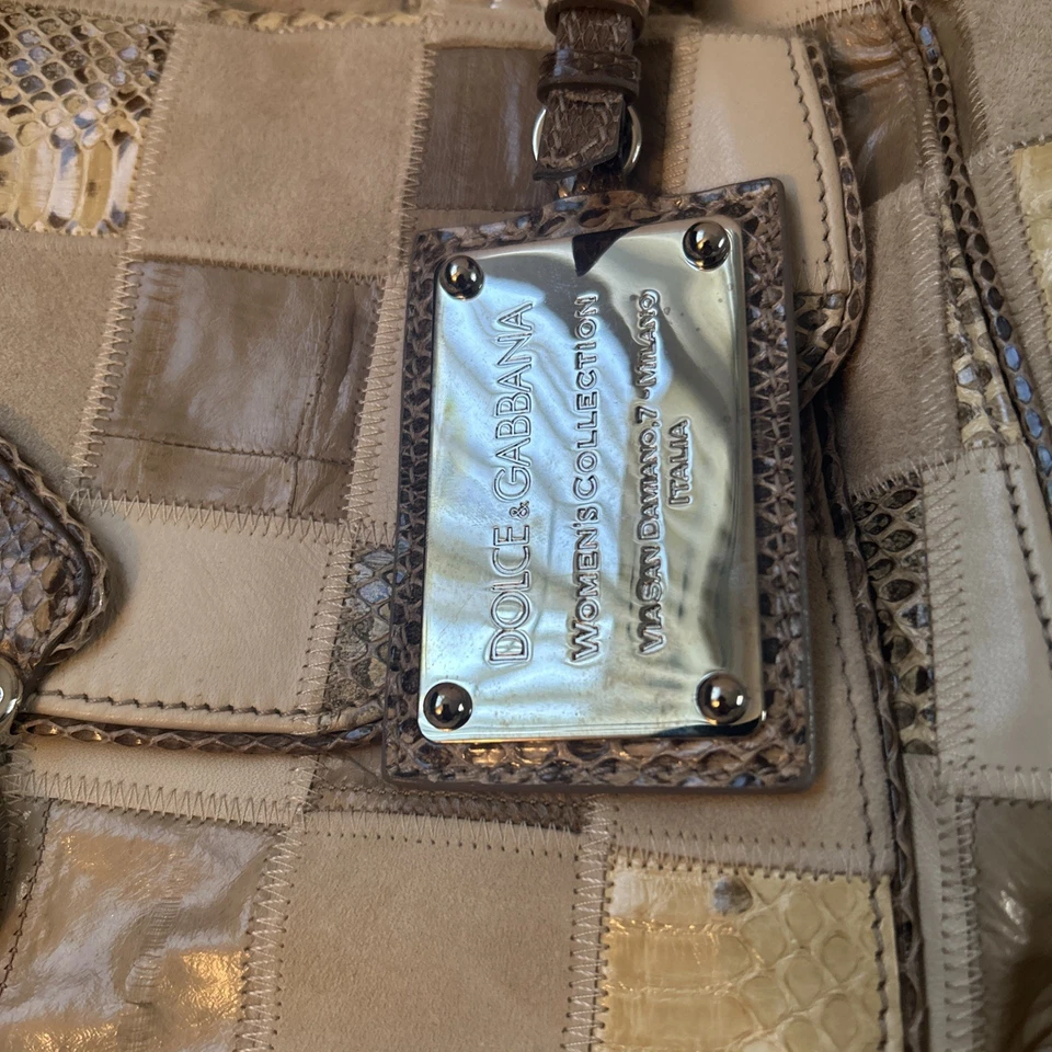 Bolso de Mano Dolce Gabbana Miss Catch Piel de Serpiente a Cuadros Foto 2 de 4