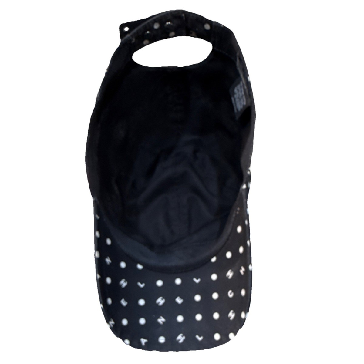 CHANEL Polka Dot Baseball Cap Black White Cotton | eBay
