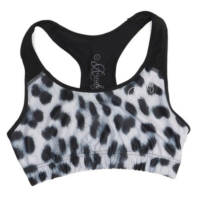 Anarchy Apparel, Sport-BH, Größe: L, Grau/Schwarz, Leopard, Damen #BYK