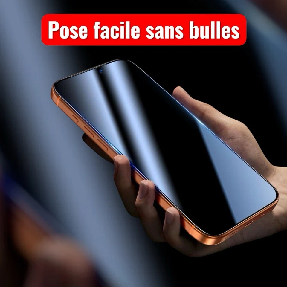 Verre Trempé pour iPhone Protection Anti Espion iPhone air 17 16P 15 14P 13 12 - Photo 3/4