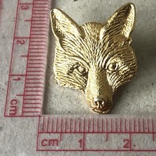Fox Head Gold Tone Metal Pin Badge Fox Hunting Hunt Interest