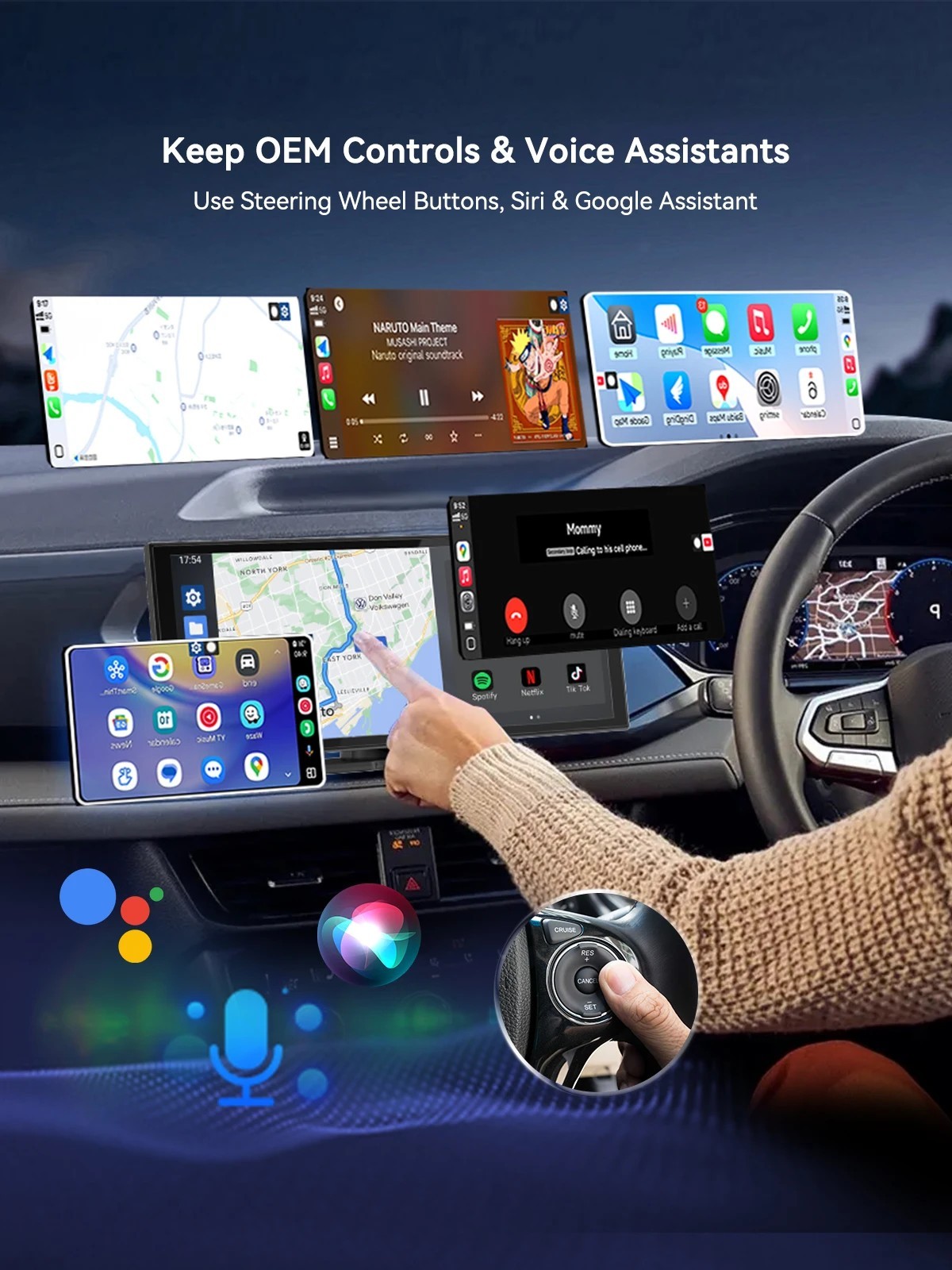 Adattatore CarPlay Wireless Spina e Spina Connessione Auto per Iphone e Android - Miniatura 4