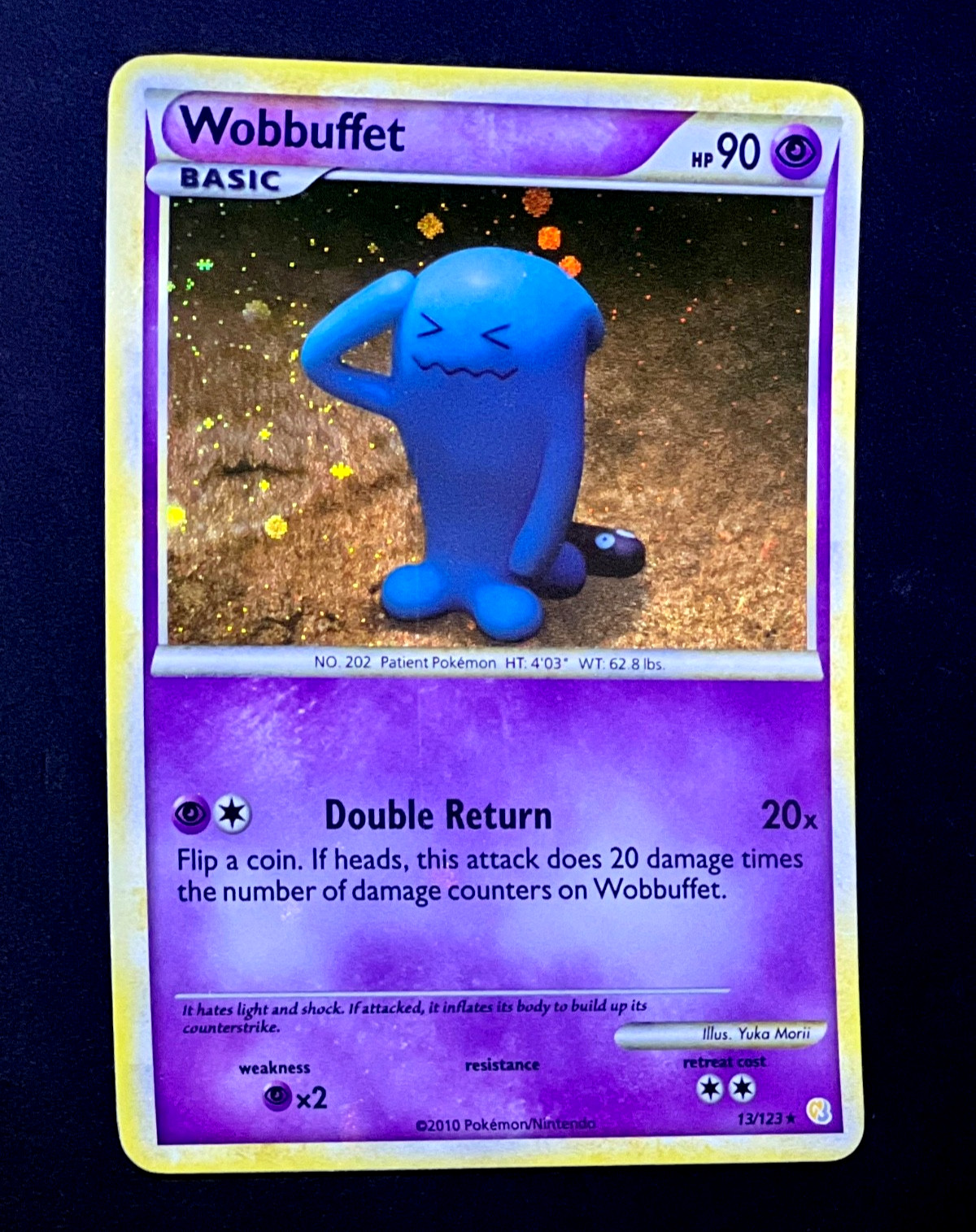 2010 Pokemon WOBBUFFET HeartGold & SoulSilver Base COSMOS HOLO Card 13/123 SWIRL