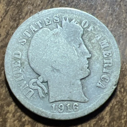 Photo of a 1916-P Barber Dime from an eBay listing that sold on Jul 21, 2026
