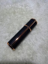 Luxury Leather Style Spray Perfume Atomizer 5ml Black Gold w/ Funnel Refill Kit