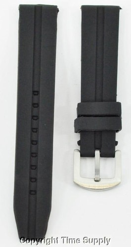 CORREA DE RELOJ DE GOMA DE SILICIO NEGRO 20 MM PARA MILITARES - Imagen 2 de 2