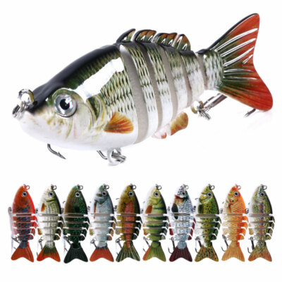 10PCS Lot Multi Jointed Fishing Lures Wobblers Swimbait Hard Bait Crankbait USA