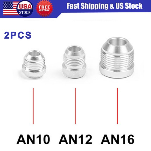 2 x AN10 AN12 AN16 MALE BILLET 6061T6 ALUMINUM WELD ON FITTING BUNG US STOCK - 第 1/10 張圖片