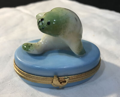 limoges france peint main seal trinket box Pill Keepsake
