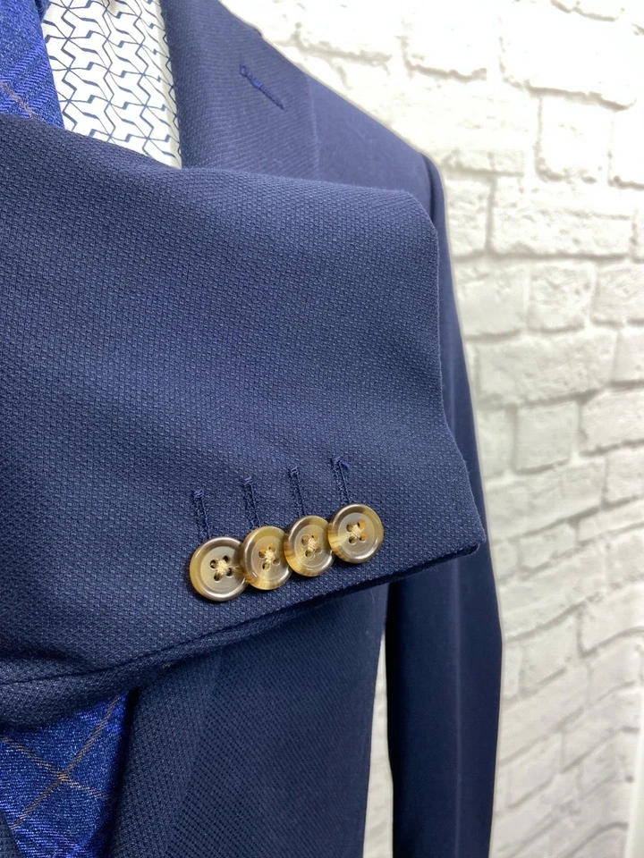 Mint John Bartlett Mens Navy Blue Stretch Classic Fit Sport Coat Blazer 40R - Image 3 of 4