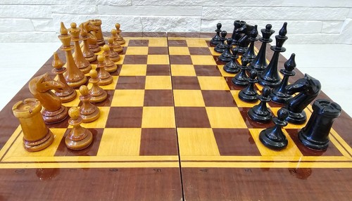 Rare Soviet Chess Set 1950s Mordovian Wooden Vintage Chess Antique Old USSR - Picture 10 of 21