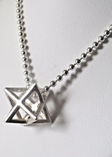 kabbalah talisman amulet silver Merkaba Merkabah Chariot pendant necklace charm - Picture 1 of 6