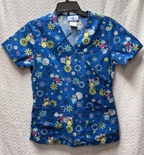 SB Scrubs Owl Pattern Multicolored Size XS Scrub Top