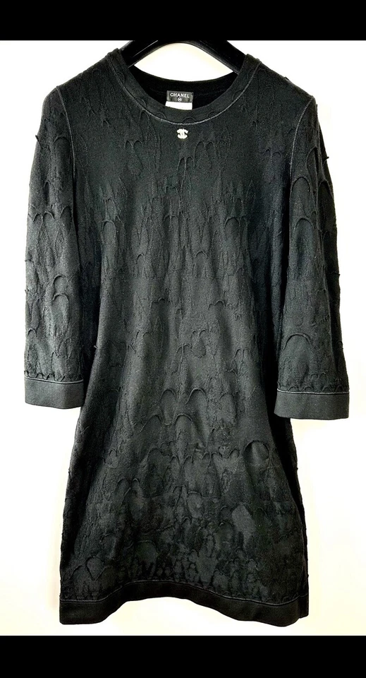 Vestido Chanel 2012 Negro Taylor Logo Lentejuelas 34 36 38 2 4 6 XS S M Forever Top Foto 2 de 4