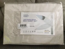 New Hotel Sheets Direct 100% Bamboo-derived Bed Sheet Set, Light Grey - Cal King