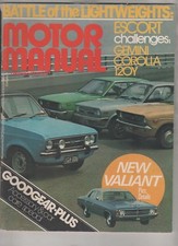 Motor Manual 1975 Dec Valiant VK Charger Datsun 120Y Ford Escort 1.3 Toyota Coro
