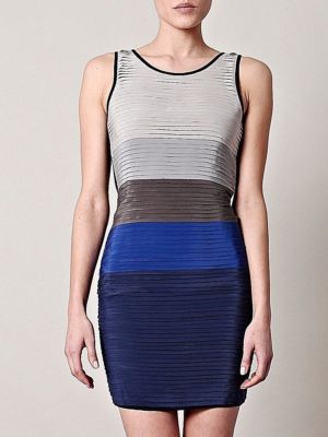 Rag Bone Deep Blue Layered Bodycon Dress Size L or Size 10 From Saks