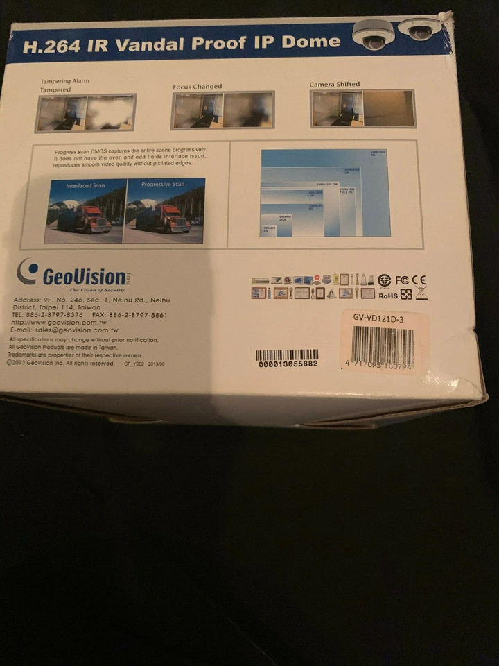 GeoVision GV-VD121D  Vandal ProoF IP  Dome H.264 smoke cover - Image 4 of 4