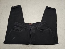 The Kooples MOONLIGHT Distressed Cropped Black Button Fly Jeans Women's W33 L23