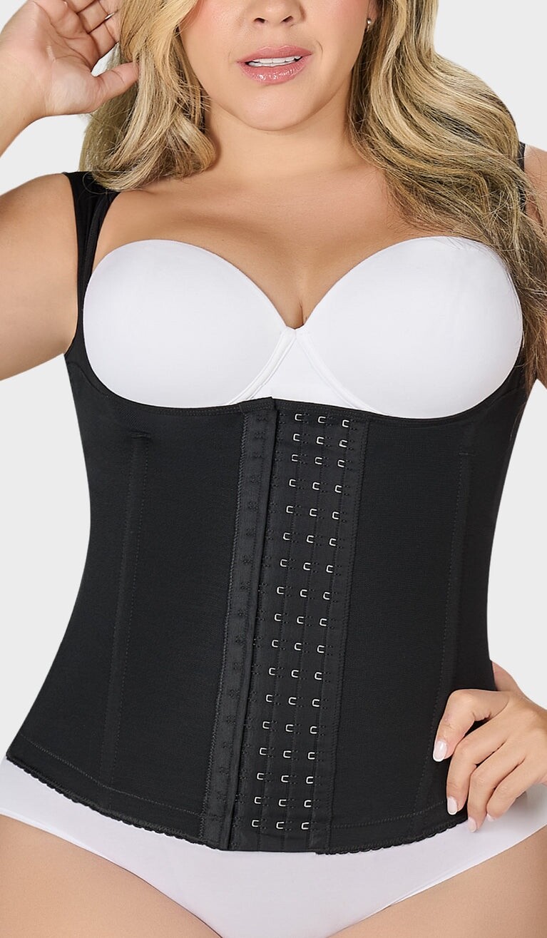 Waist Trainer with Free Bust Support, Covered Back and Straps in Size M-image