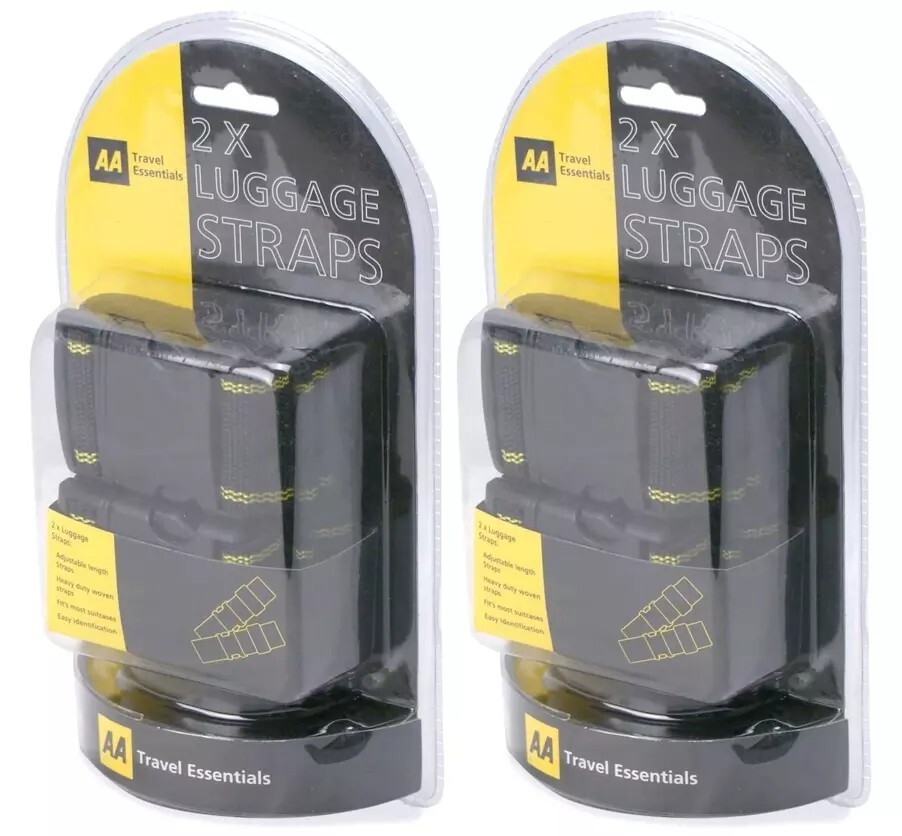4x AA - Luggage Straps Strong Adjustable Heavy Duty Travel Baggage Suitcase Belt