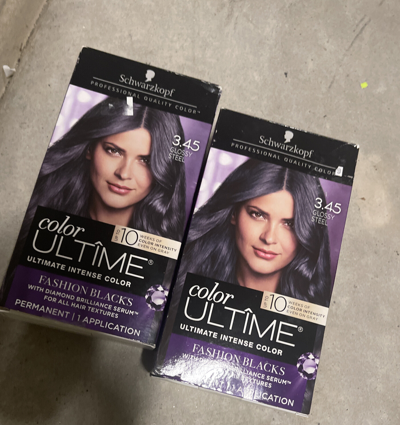 Schwarzkopf Color Ultime Permanent Haircolor, 3.45 Glossy Steel (2 Pack