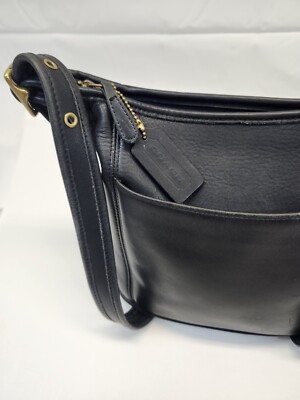 Vintage Coach 9816 Slim Duffle Medium Size Black Bag Purse | eBay