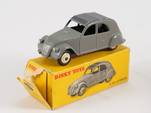 Dinky Toys F No. 24T Citroën 2CV Model With 1 Light In Box 1/43 - Picture 11 of 12