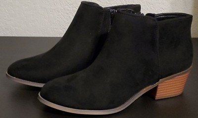Amazon Essentials Women's Ankle Boots Microsuede Black Size 6.5 NEW W/O Tags