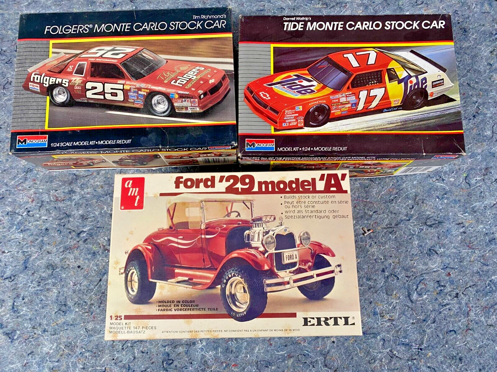 Model Kit Boxes 3 Vintage 1:24 Plastic Model Kit BOXES ONLY BOX 1/24 1/25 Scale NASCAR ...