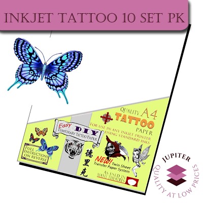 Temporäres Tattoo Transferpapier - eBay Best - Tattoos Wasserdicht Inkjet 10 Sets